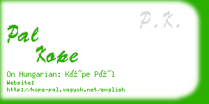 pal kope business card